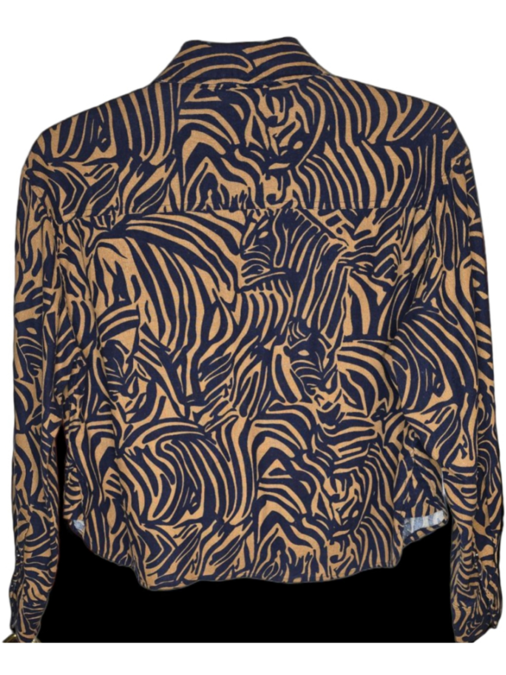Joie Womens Small Boho Tropical Abstract Print Button Front Blouse Navy Tan - Picture 2 of 7